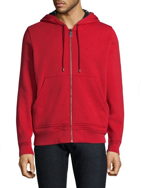 burberry hoodie mens red